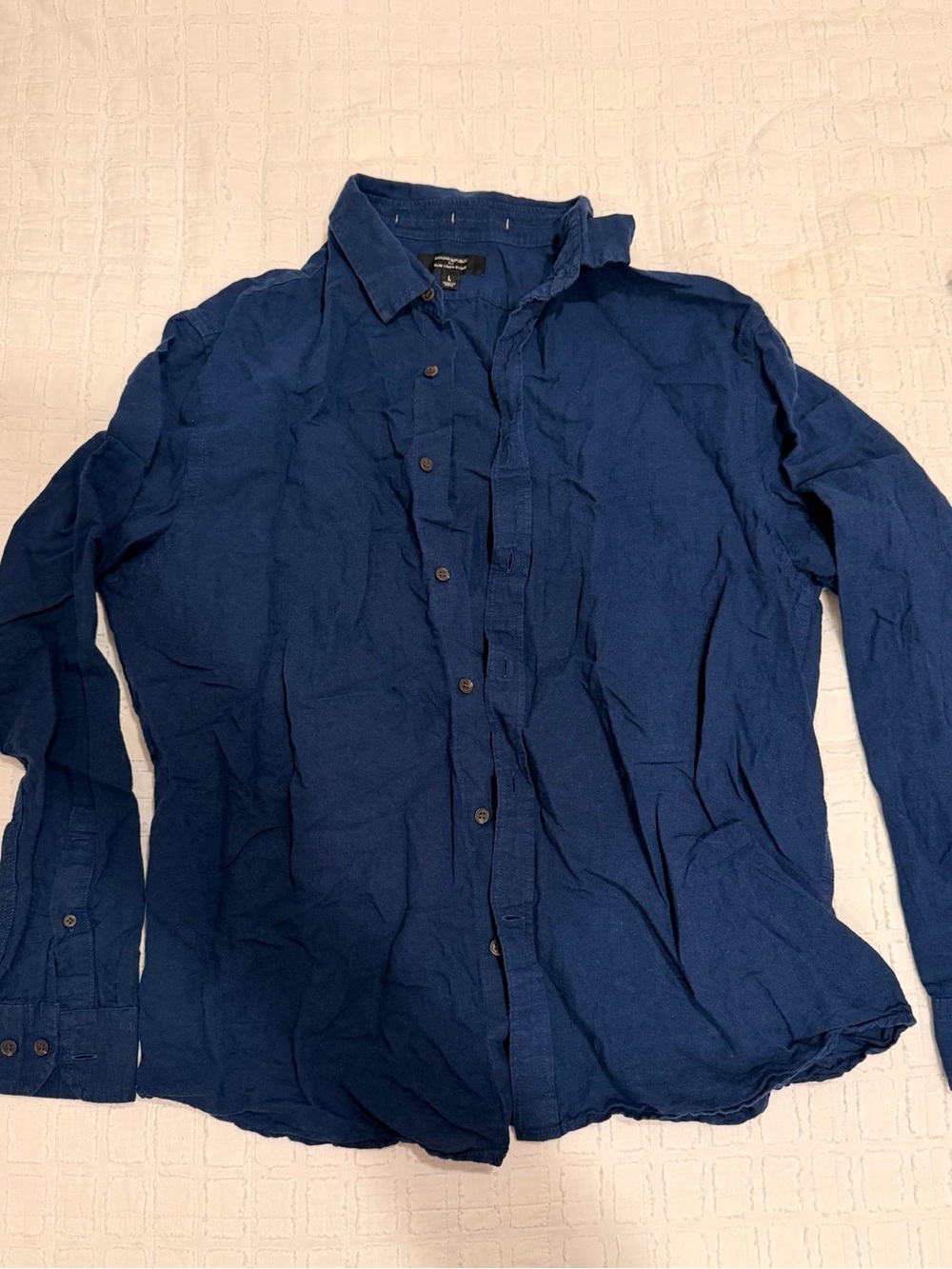 Banana Republic Slim Linen-Blend Shirt in Navy Blue